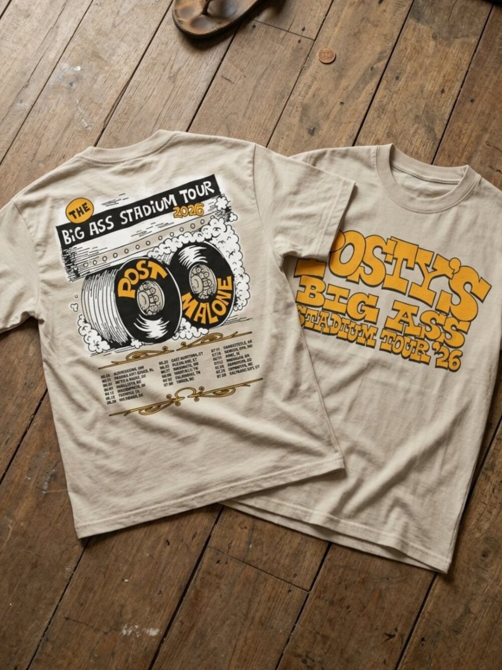 Post Malone Big Ass Stadium Tour 2026 Vintage Country Graphic Tee